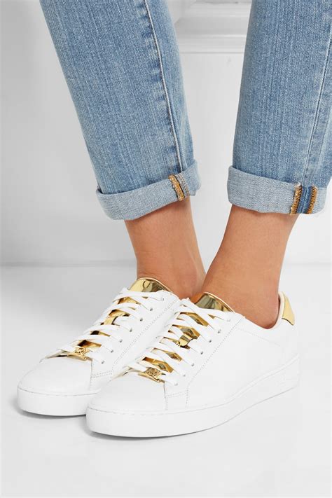 michael kors white leather sneakers|michael kors silver sneakers.